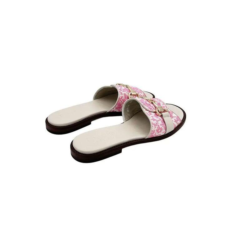 DOUCAL'S bijelo-roze ženske papuče