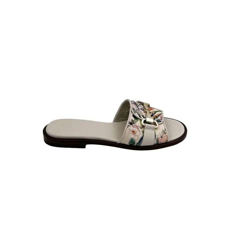 DOUCAL'S bež ženske papuče - cvjetni motiv