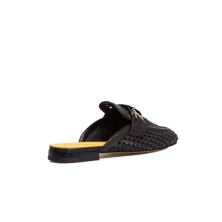 DOUCAL'S crne ženske kožne papuče