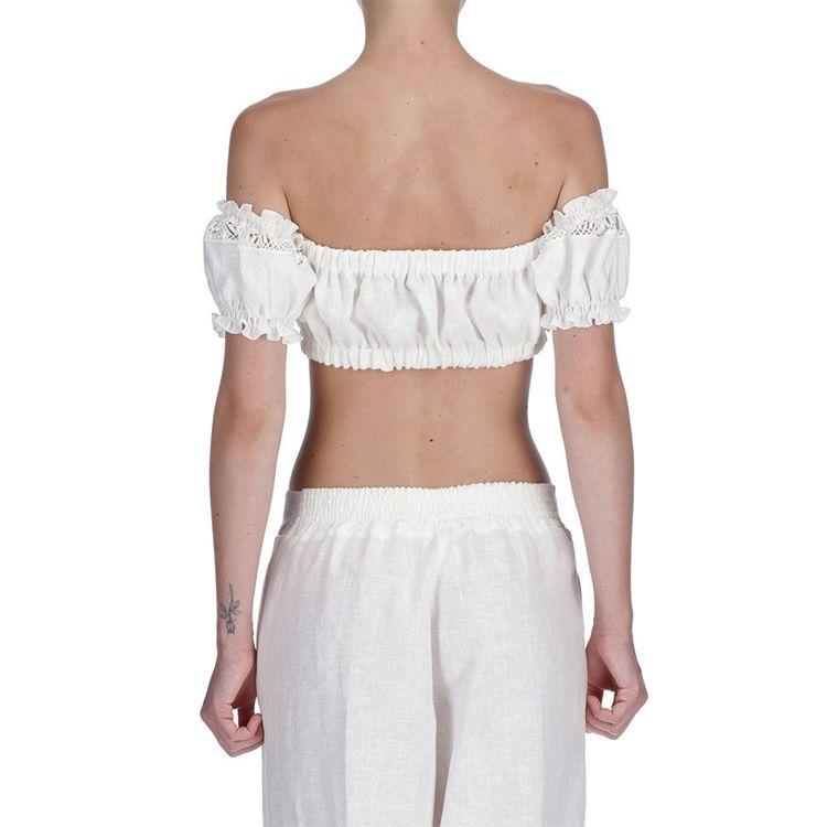 ERMANNO SCERVINO mliječno bijeli laneni ženski top