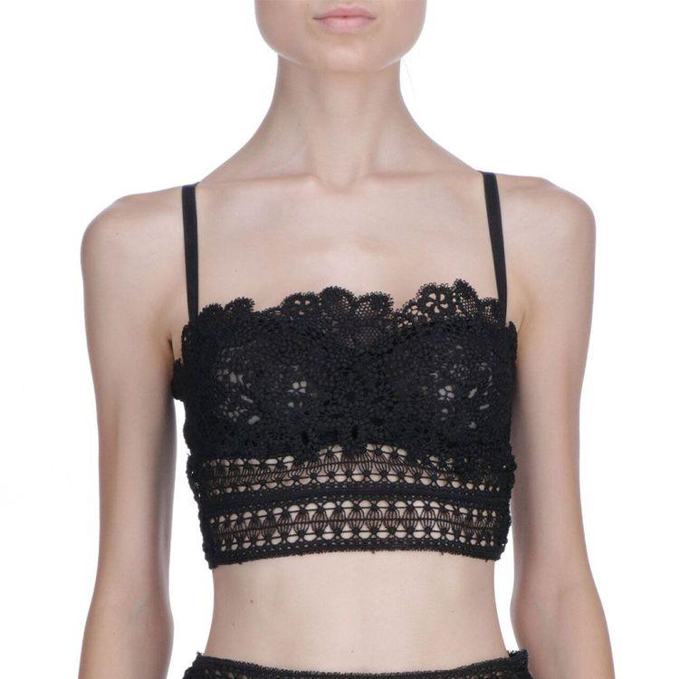 ERMANNO SCERVINO crni ženski čipkani top