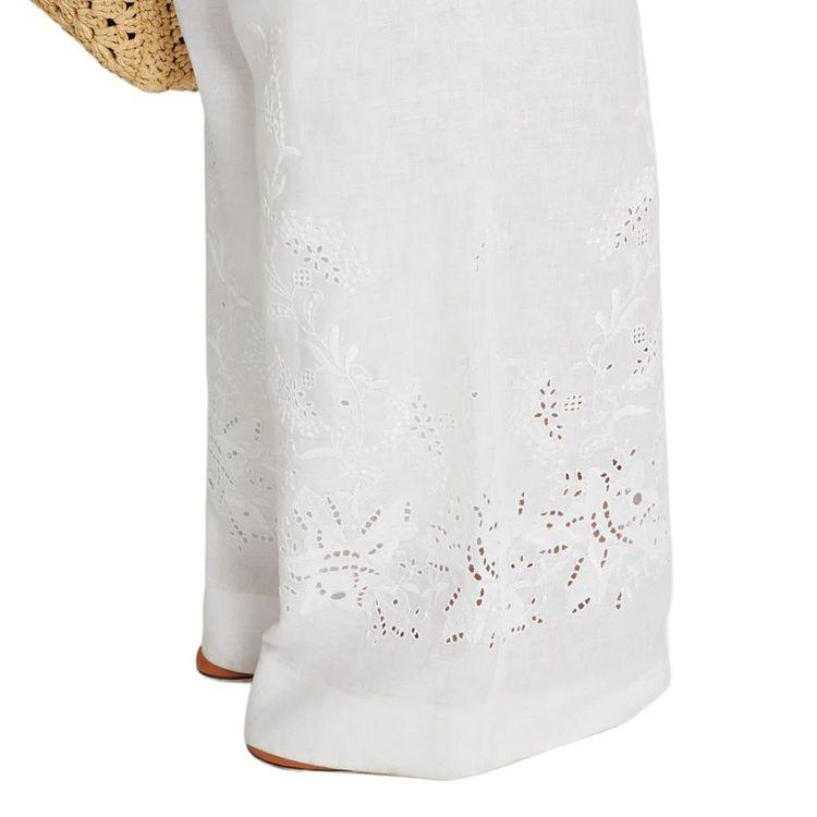 ERMANNO SCERVINO bijele ženske lanene pantalone