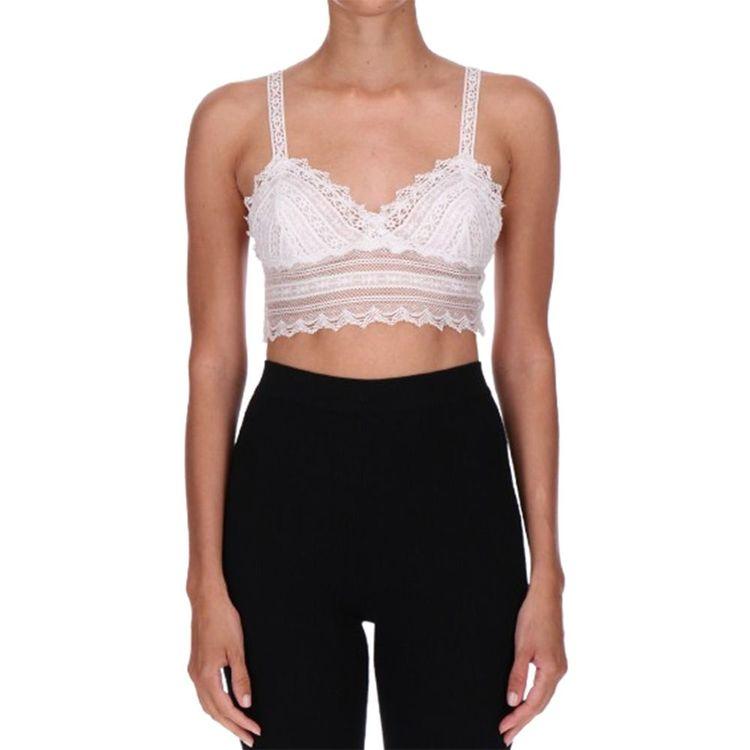 ERMANNO SCERVINO mliječno bijeli čipkani ženski top