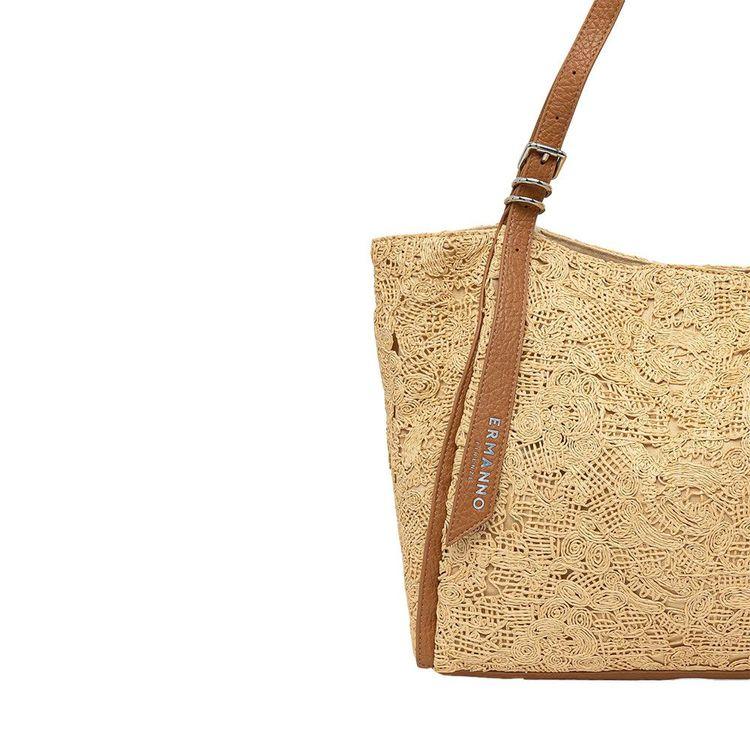 ERMANNO SCERVINO bež ženska slamena tašna