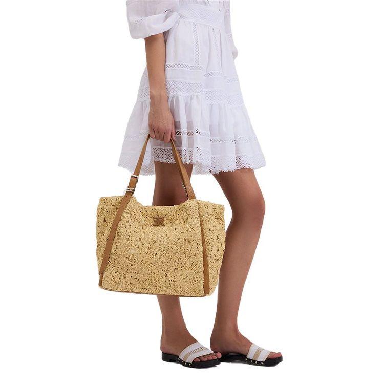 ERMANNO SCERVINO bež ženska slamena tašna