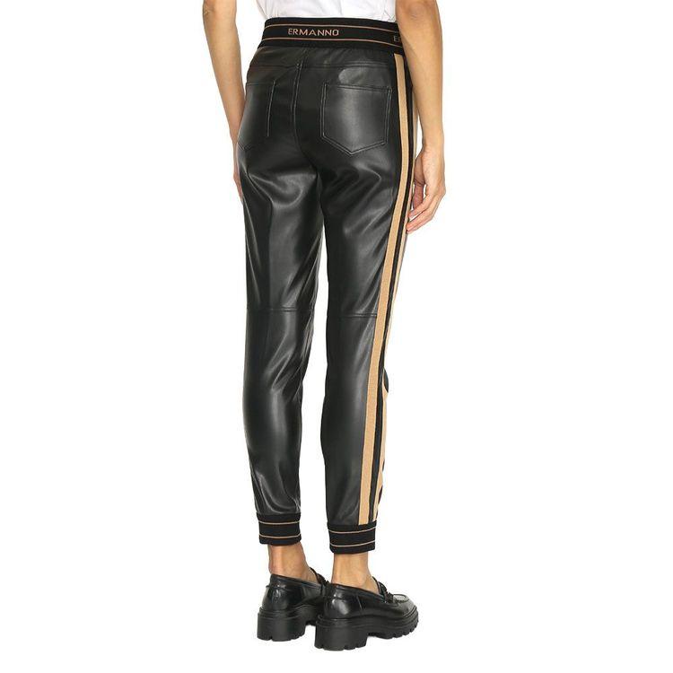 ERMANNO SCERVINO crne kožne pantalone 