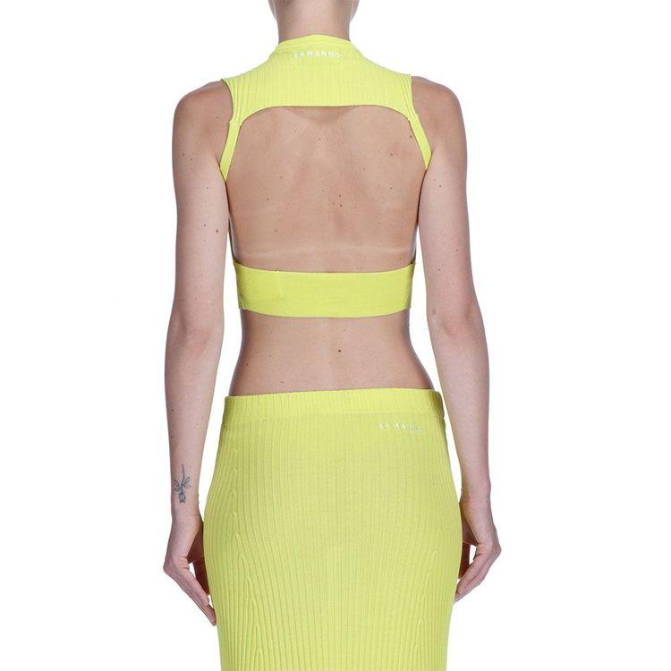 ERMANNO SCERVINO fluo žuta ženska majica sa otvorenim leđima