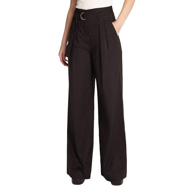 ERMANNO SCERVINO crne široke ženske pantalone sa dvije falte