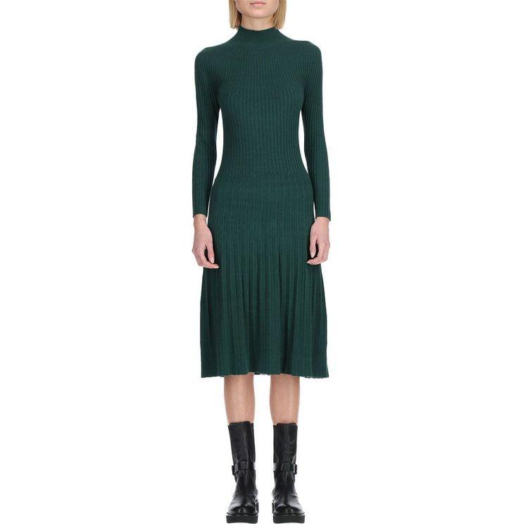 ERMANNO SCERVINO tamno zelena rebrasta haljina
