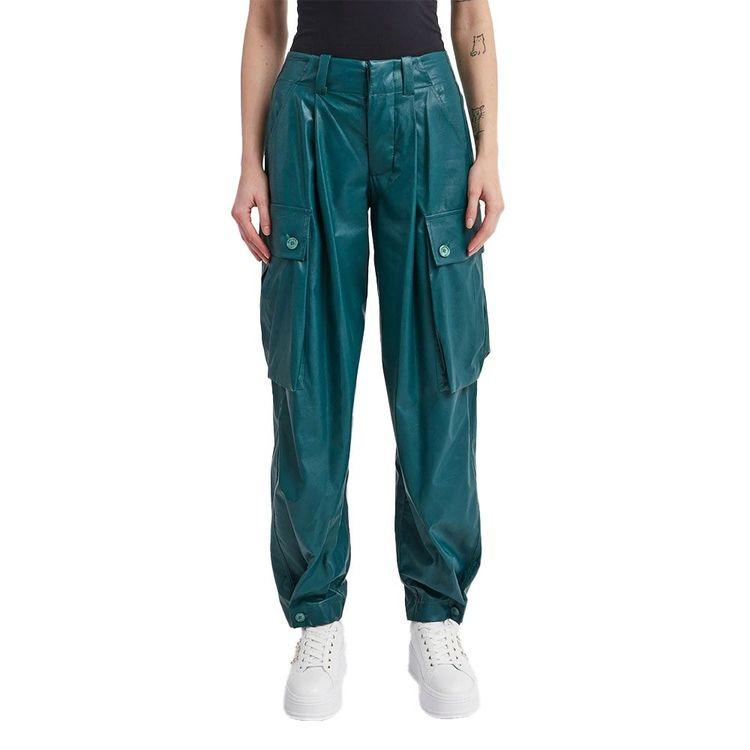 ERMANO SCERVINO zelene ženske pantalone od eko-kože