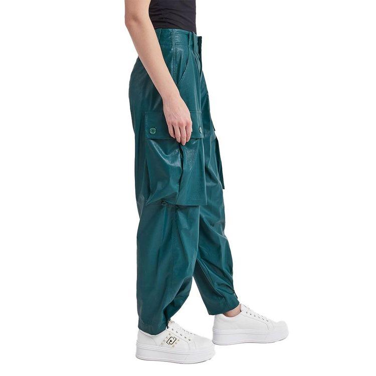 ERMANO SCERVINO zelene ženske pantalone od eko-kože