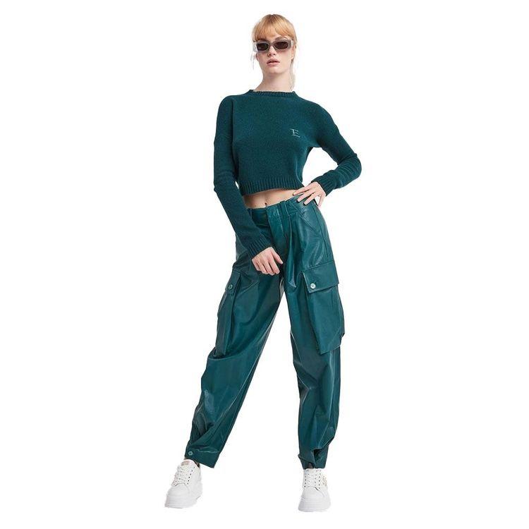 ERMANO SCERVINO zelene ženske pantalone od eko-kože