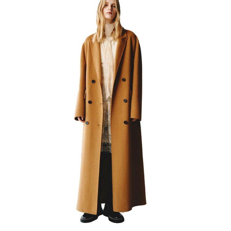 ERMANNO SCERVINO kamel ženski kaput sa duplim kopcanjem