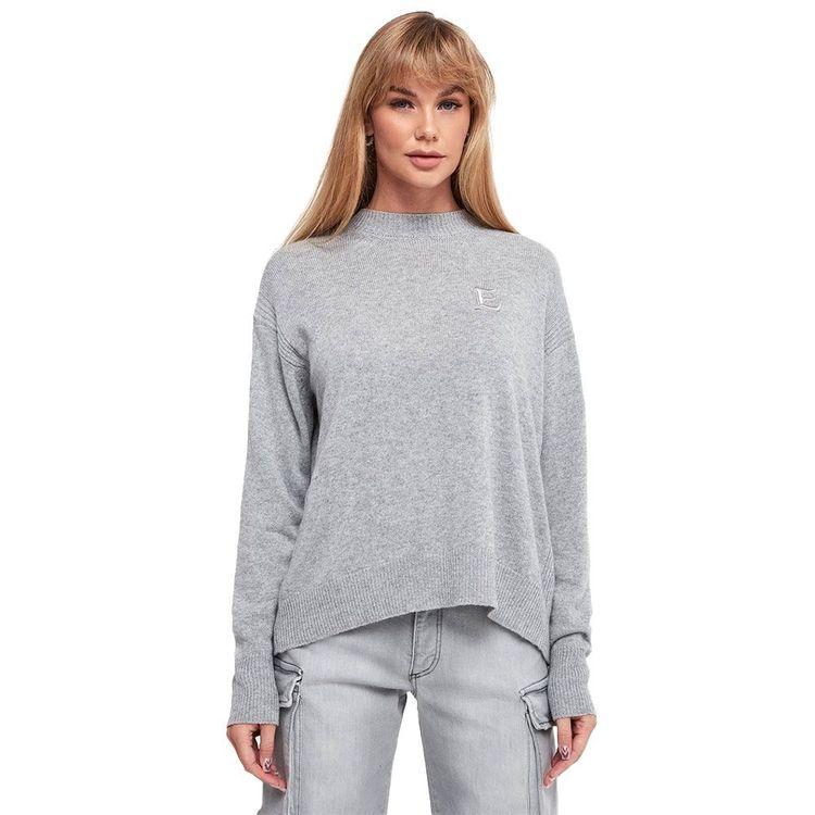 ERMANNO SCERVINO svijetlo sivi ženski džemper sa čipkom na leđima