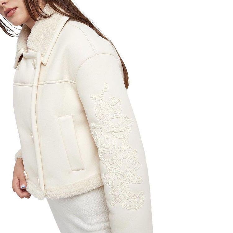 ERMANNO SCERVINO mliječno bijela ženska jakna sa duplim kopčanjem