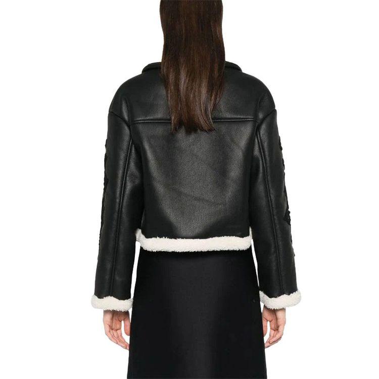 ERMANNO SCERVINO crna ženska jakna sa duplim kopčanjem