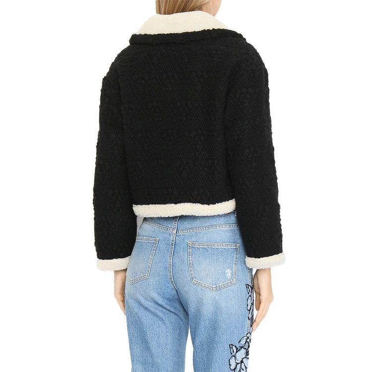 ERMANNO SCERVINO crna kraća ženska jakna sa duplim kopčanjem