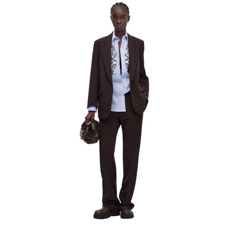 ERMANNO SCERVINO plavo-bijela ženska prugasta košulja sa vezenim detaljima