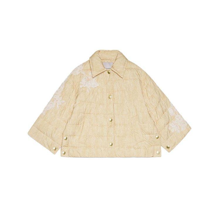 ERMANNO SCERVINO bež štepana jakna sa vezenim detaljima