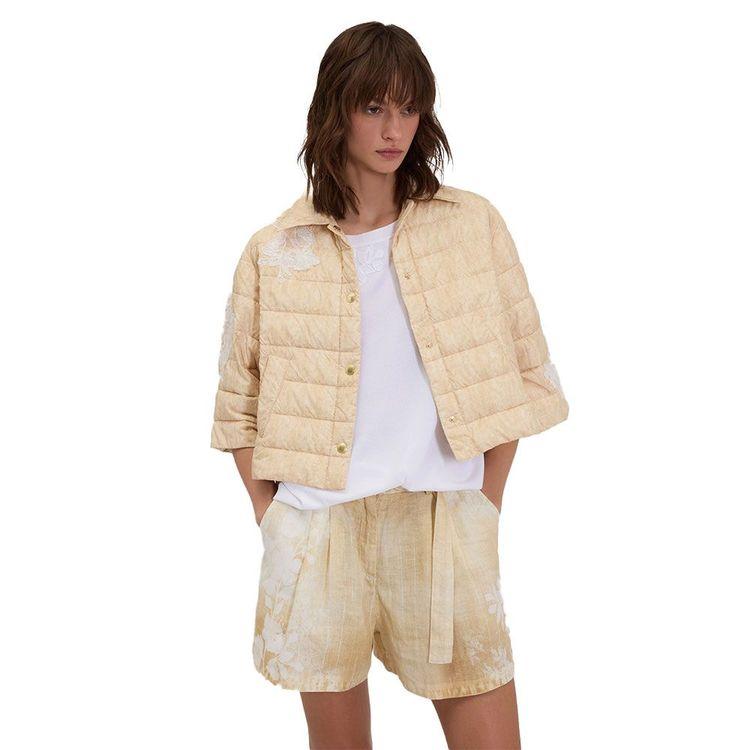 ERMANNO SCERVINO bež štepana jakna sa vezenim detaljima