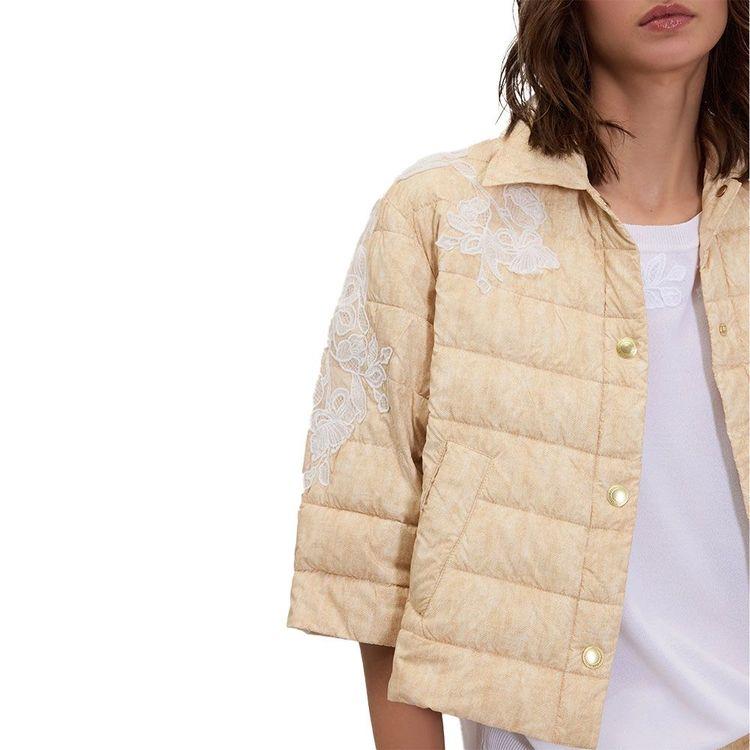 ERMANNO SCERVINO bež štepana jakna sa vezenim detaljima