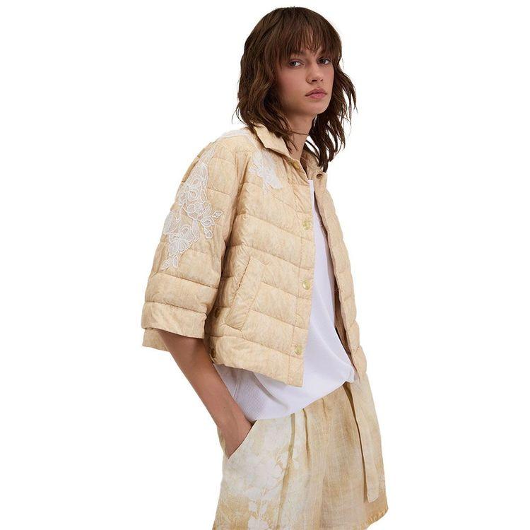 ERMANNO SCERVINO bež štepana jakna sa vezenim detaljima