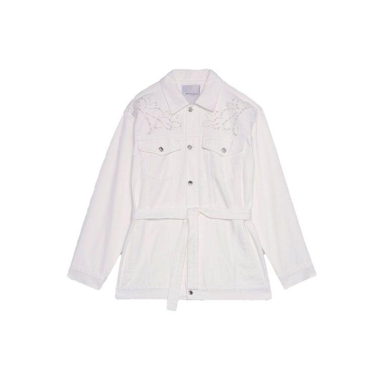 ERMANNO SCERVINO bijela ženska jakna sa vezenim detaljima