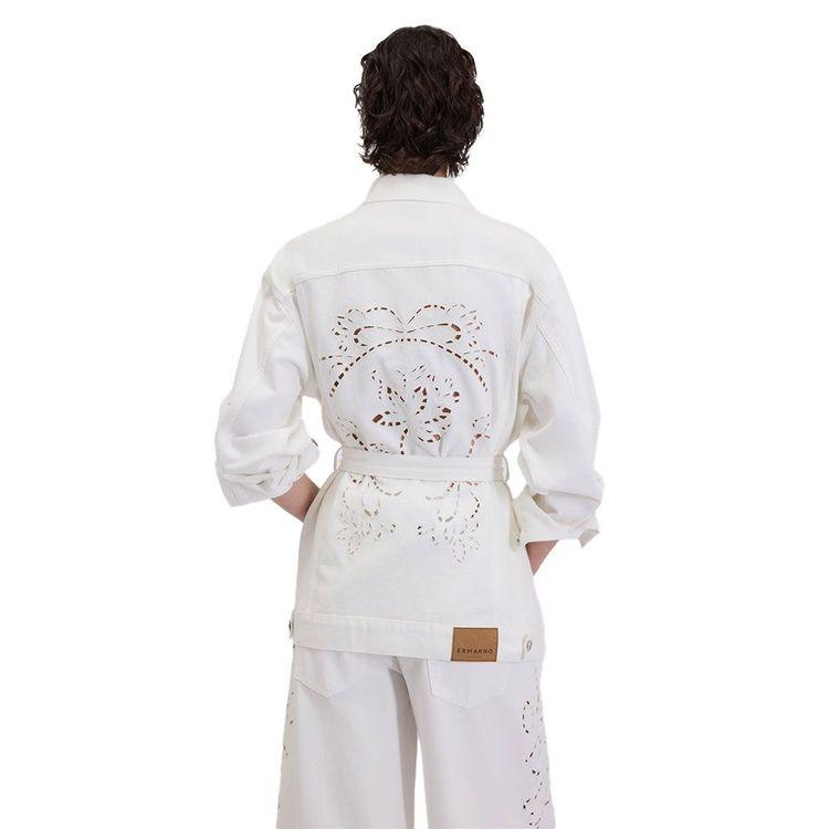 ERMANNO SCERVINO bijela ženska jakna sa vezenim detaljima