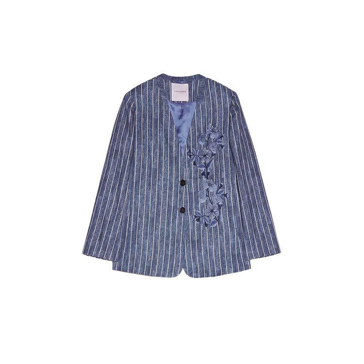 ERMANNO SCERVINO denim ženski prugasti sako