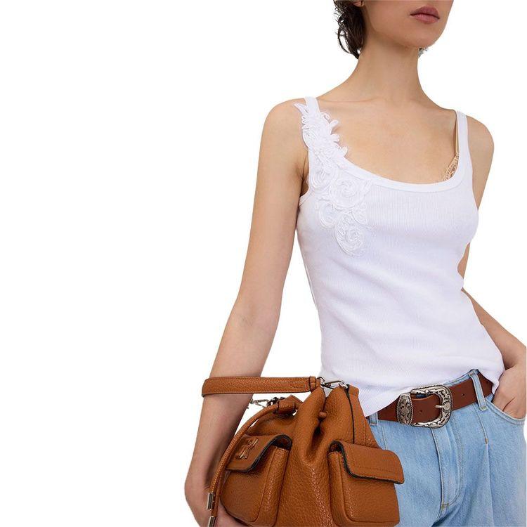 ERMANNO SCERVINO bijela ženska trik majica sa čipkanim detaljima