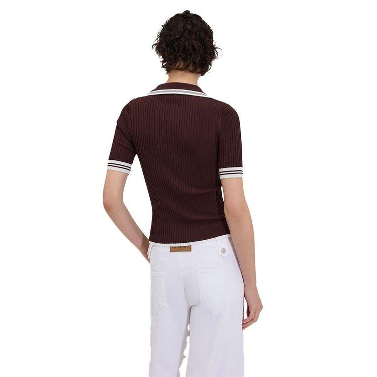 ERMANNO SCERVINO braon-bijela polo ženska majica