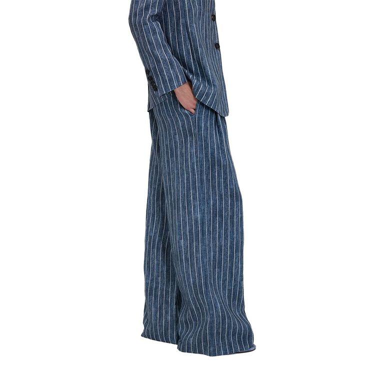 ERMANNO SCERVINO denim ženske prugaste pantalone