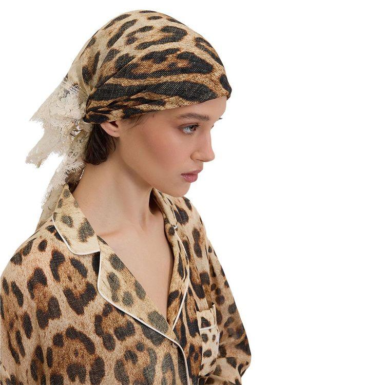 ERMANNO SCERVINO marama sa leopard printom i čipkom