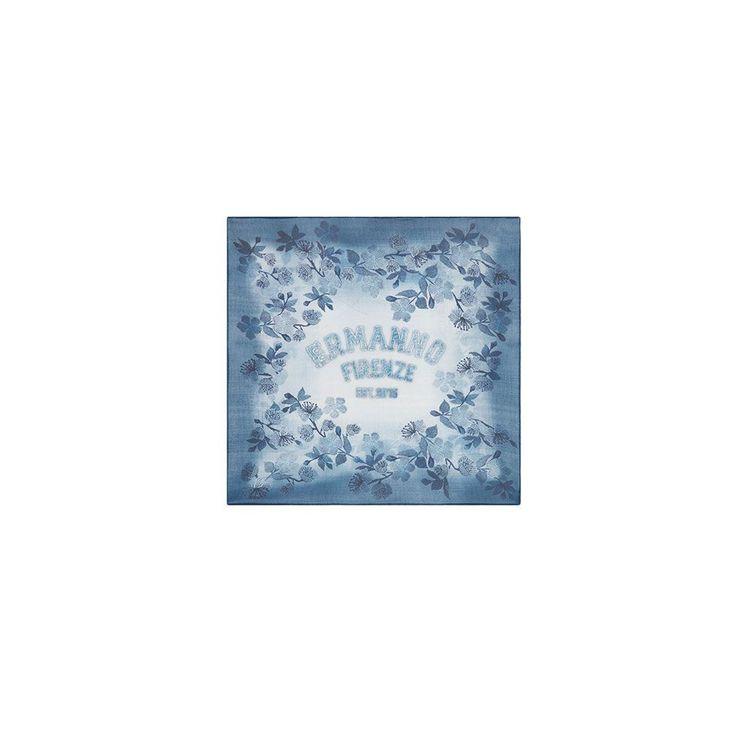 ERMANNO SCERVINO denim ženska marama sa cvjetnim printom