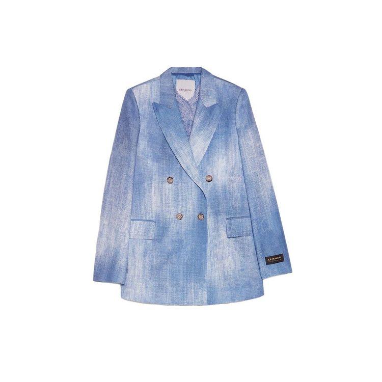ERMANNO SCERVINO svijetloplavi ravni sako sa duplim kopčanjem