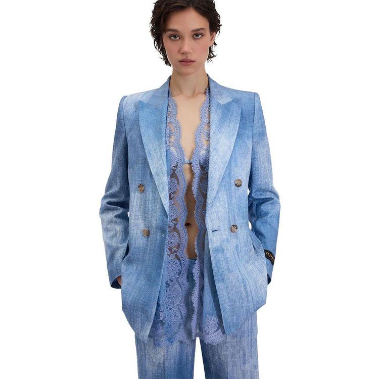 ERMANNO SCERVINO svijetloplavi ravni sako sa duplim kopčanjem