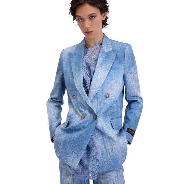 ERMANNO SCERVINO svijetloplavi ravni sako sa duplim kopčanjem