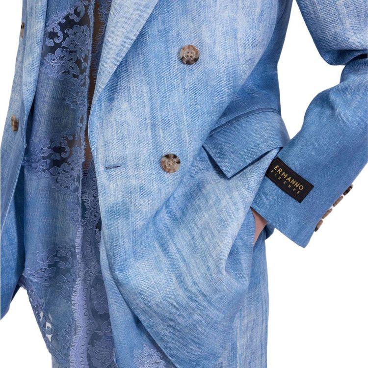 ERMANNO SCERVINO svijetloplavi ravni sako sa duplim kopčanjem