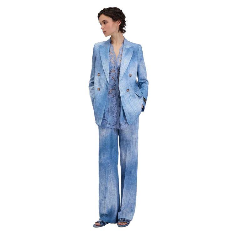 ERMANNO SCERVINO svijetloplavi ravni sako sa duplim kopčanjem