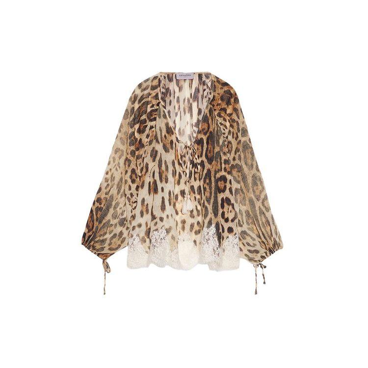 ERMANNO SCERVINO leopard ženska bluza sa čipkanim detaljima