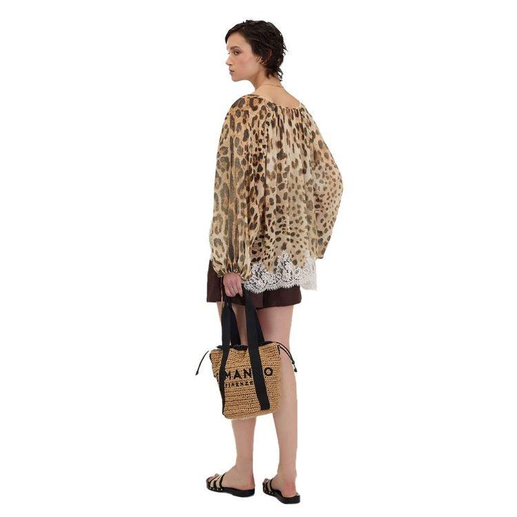 ERMANNO SCERVINO leopard ženska bluza sa čipkanim detaljima