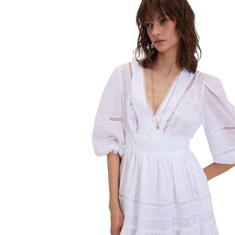 ERMANNO SCERVINO bijela haljina sa čipkanim detaljima