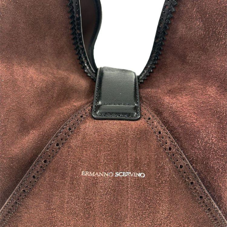 ERMANNO SCERVINO Clio Hobo Large tamno braon tašna od antilopa