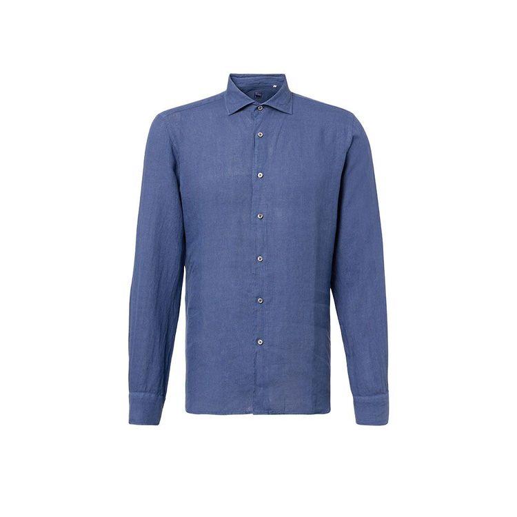 FEDELI teget muška lanena košulja