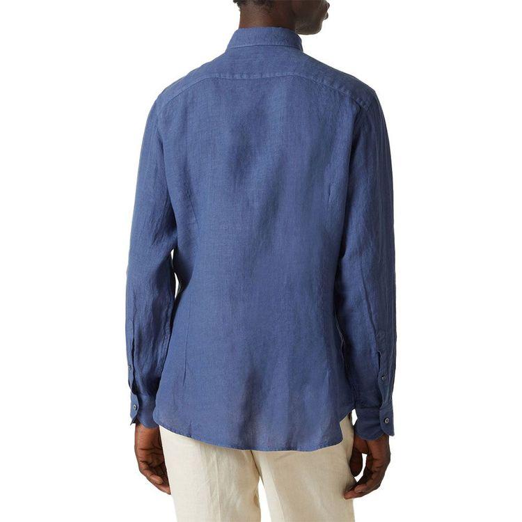 FEDELI teget muška lanena košulja