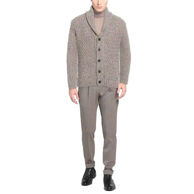 FEDELI braon-bež muški džemper od kašmira