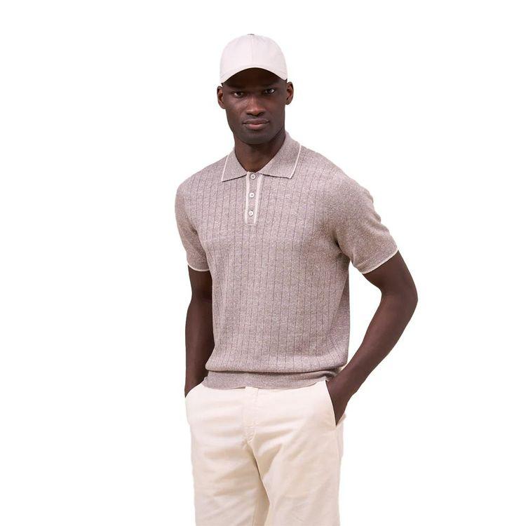 FEDELI Bobby Irlanda braon pamučno-lanena polo majica