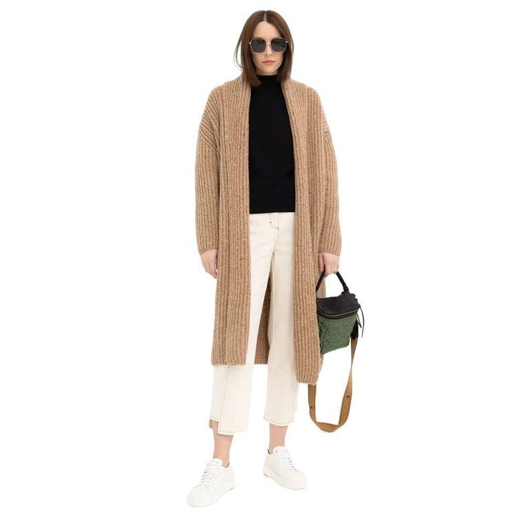 FEDELI svijetlo braon dugi džemper od kašmira