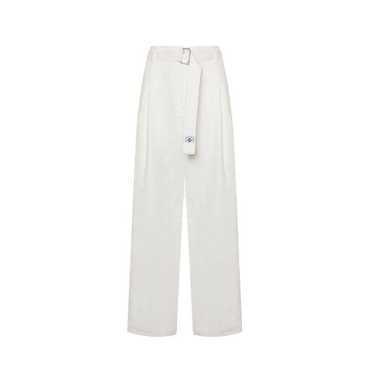 PHILOSOPHY bijele ženske široke pantalone sa pojasom