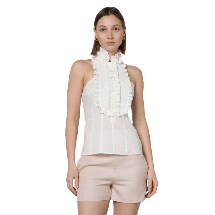 PHILOSOPHY bijela ženska košulja bez rukava sa karnerima